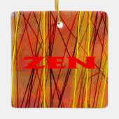 Zen fil rouge carré ornement céramique (Devant)