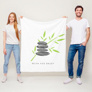 Zen fleece deken met wellness kiezelstenen
