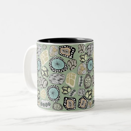 Zen Floral Abstract Design Mug (Devant gauche)