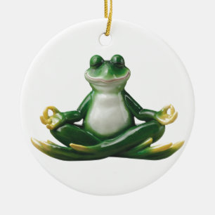 Zen Frog, Yoga Frog, Zen Gifts Keramisch Ornament