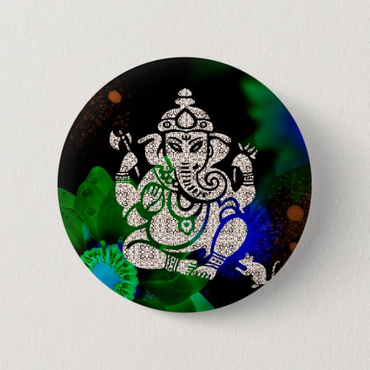 Zen Ganesh Ronde Button 5,7 Cm (Voorkant)