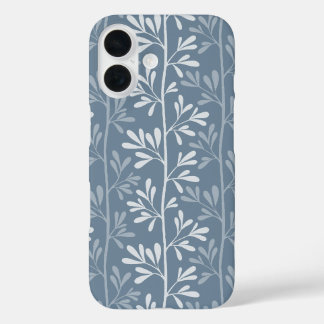 Zen Garden Stems Modern Botanisch Stofblauw iPhone 16 Hoesje