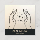 Zen Glow Energy Healer Reiki Practitioner Wellness Vierkante Visitekaartje (Voorkant)