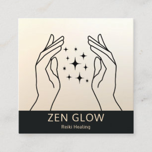 Zen Glow Energy Healer Reiki Practitioner Wellness Vierkante Visitekaartje