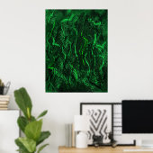 Zen Green Tunes Calming Abstract Wall Art Poster (Bureau à domicile)