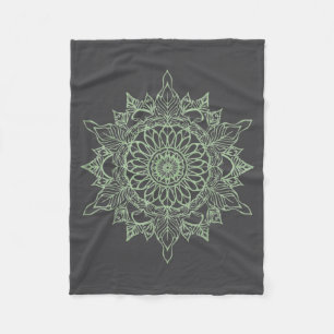 Zen Grow Lijn Kunst Mandala Vreedzame Botanische Fleece Deken