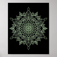 Zen Grow Lijn Kunst Mandala Vreedzame Botanische