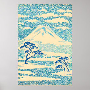 Zen Home Mount Fuji Seigaiha Kunstprint Japans Poster