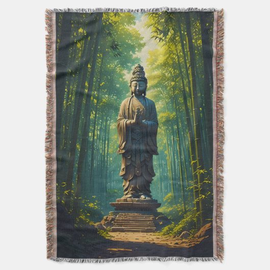 Zen in de bamboebos deken (Voorkant Verticaal)