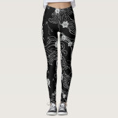 Zen Ink Flow Leggings Noir et Blanc (Devant)