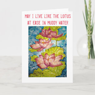Zen Inspiration Lotus Waterverf Art Wenskaart Kaart
