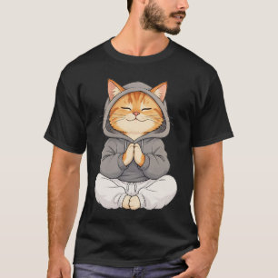 Zen Kat in Hoody – Schattige Mediterende Cartoon K