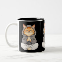 Zen Kat in Hoody – Schattige Mediterende Cartoon K