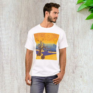Zen Kersenbloesem Boom Abstracte Zonsondergang Kun T-shirt