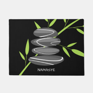 Zen kiezelstenen stapelen & bamboe print deurmat