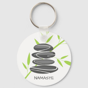 Zen kiezelstenen stapelen meditatie sleutelhangers