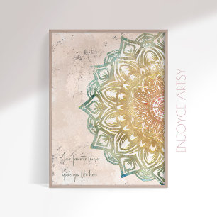 Zen kleurrijke en gouden mindful spirituele muurku poster