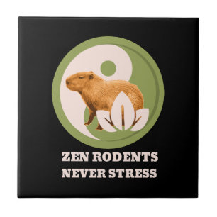 Zen knaagdieren nooit stress capibara tegeltje