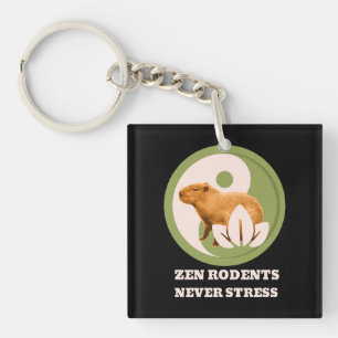 Zen Knaagdieren Nooit Stress Capybara Humor Sleutelhanger