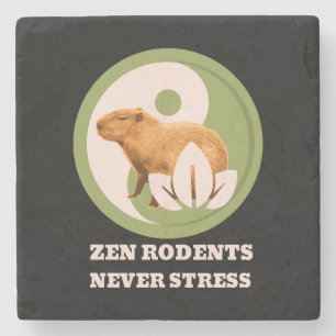 Zen Knaagdieren Nooit Stress Capybara Humor Stenen Onderzetter