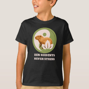 Zen Knaagdieren Nooit Stress Capybara Humor T-shirt