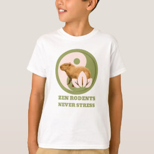 Zen Knaagdieren Nooit Stress Capybara Humor T-shirt