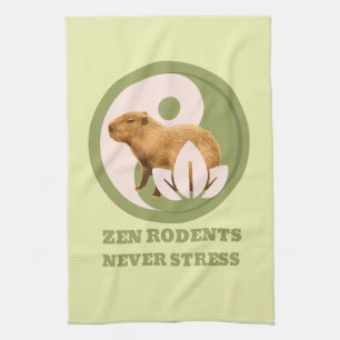 Zen Knaagdieren Nooit Stress Capybara Humor Theedoek