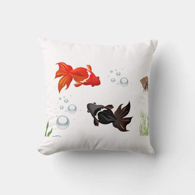 Zen Koi Fish Pond Pillow | Japanese Garden Aesthet Kussen (Voorkant)
