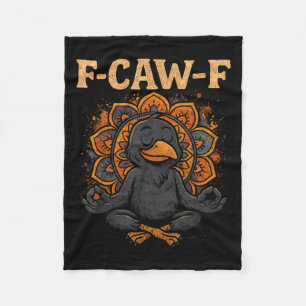 Zen Kraai F Kraai F Raaf Fcawf Grappige Meditatie Fleece Deken