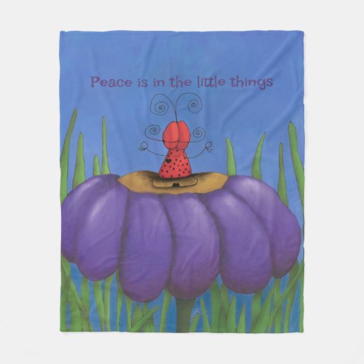 Zen Ladybug Fleece Deken (Voorkant)