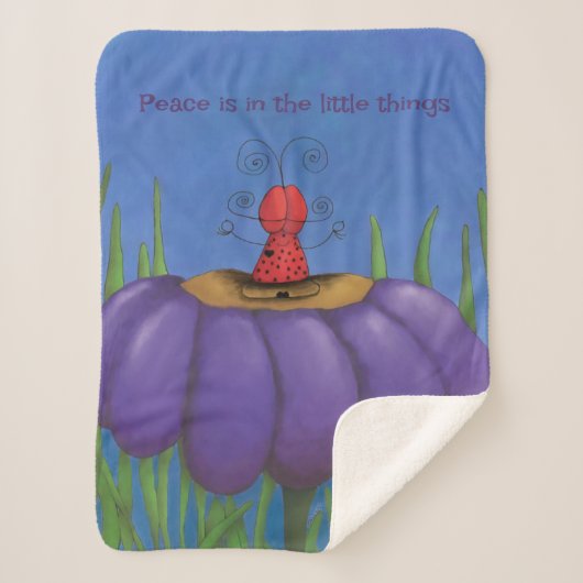 Zen Ladybug Sherpa Deken (Voorkant)