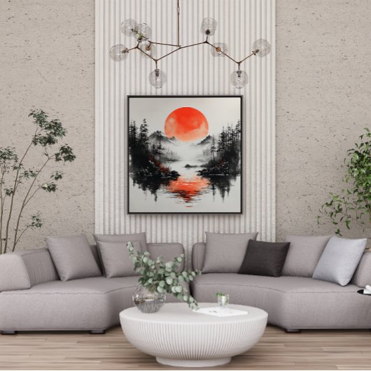 Zen Lake Sun Reflective Canvas