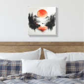 Zen Lake Sun Reflective Canvas Afdruk (Insitu (Slaapkamer))