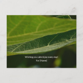 Zen Leaf Postcard – Persoonlijke Natuur Postcard Briefkaart