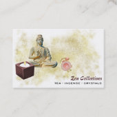 *~* Zen Lotus Buddha Candle Tea Gold Visitekaartje (Voorkant)