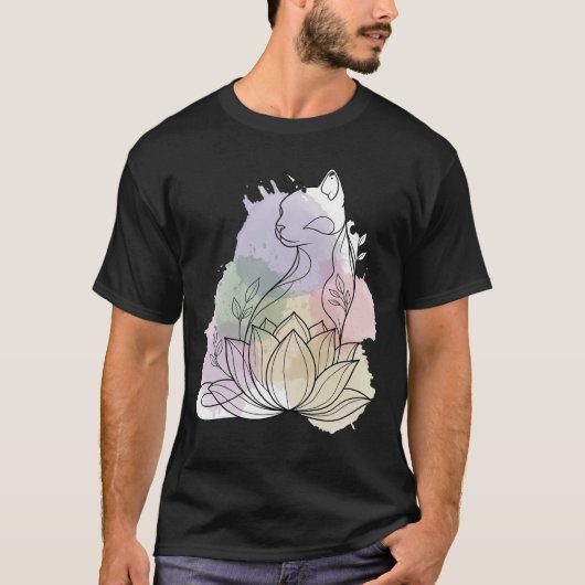 Zen Lotus Cat T-shirt (Voorkant)