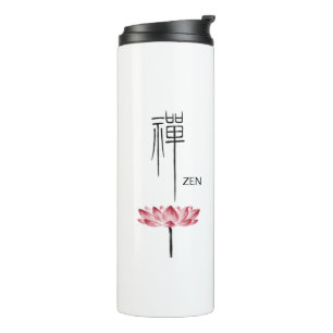 Zen Lotus Kanji Chinese Calligrafie Monogrammen Thermosbeker