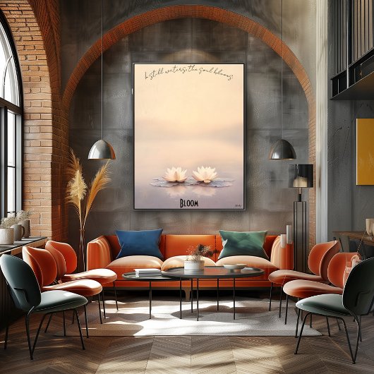 Zen Lotusbloemen bij Schemering Poster