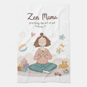 Zen Mama Kalm Moederschap Kunst Theedoek