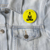 Zen Master - Boeddha meditatie Geel Ronde Button 5,7 Cm (In situ)