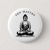 Zen Master - Boeddha meditatie Ronde Button 5,7 Cm (Voorkant)