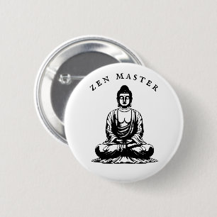 Zen Master - Boeddha meditatie Ronde Button 5,7 Cm
