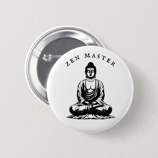 Zen Master - Boeddha meditatie Ronde Button 5,7 Cm (Voorkant /achterkant)