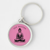 Zen Master - Boeddha meditatie Roze Sleutelhanger (Voorkant)