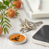 Zen Master - Boeddha meditatie Sinaasappel Sleutelhanger (Zijkant)