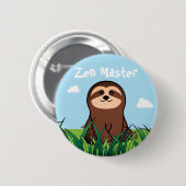 "Zen Master" kawaii Sloth Ronde Button 5,7 Cm (Voorkant /achterkant)