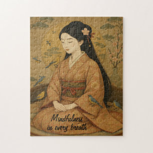 Zen Meditatie kunst Mindfulness Yoga Bruin Custom Legpuzzel