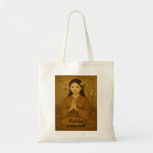 Zen Meditatie kunst Mindfulness Yoga Bruin Custom Tote Bag