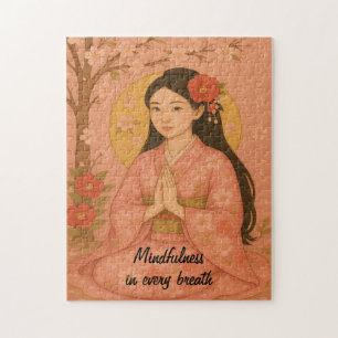 Zen Meditatie kunst Mindfulness Yoga Roze Custom Legpuzzel