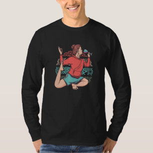 Zen-meditatie Yoga Eka Pada Rajakapotasana Wijn O T-shirt
